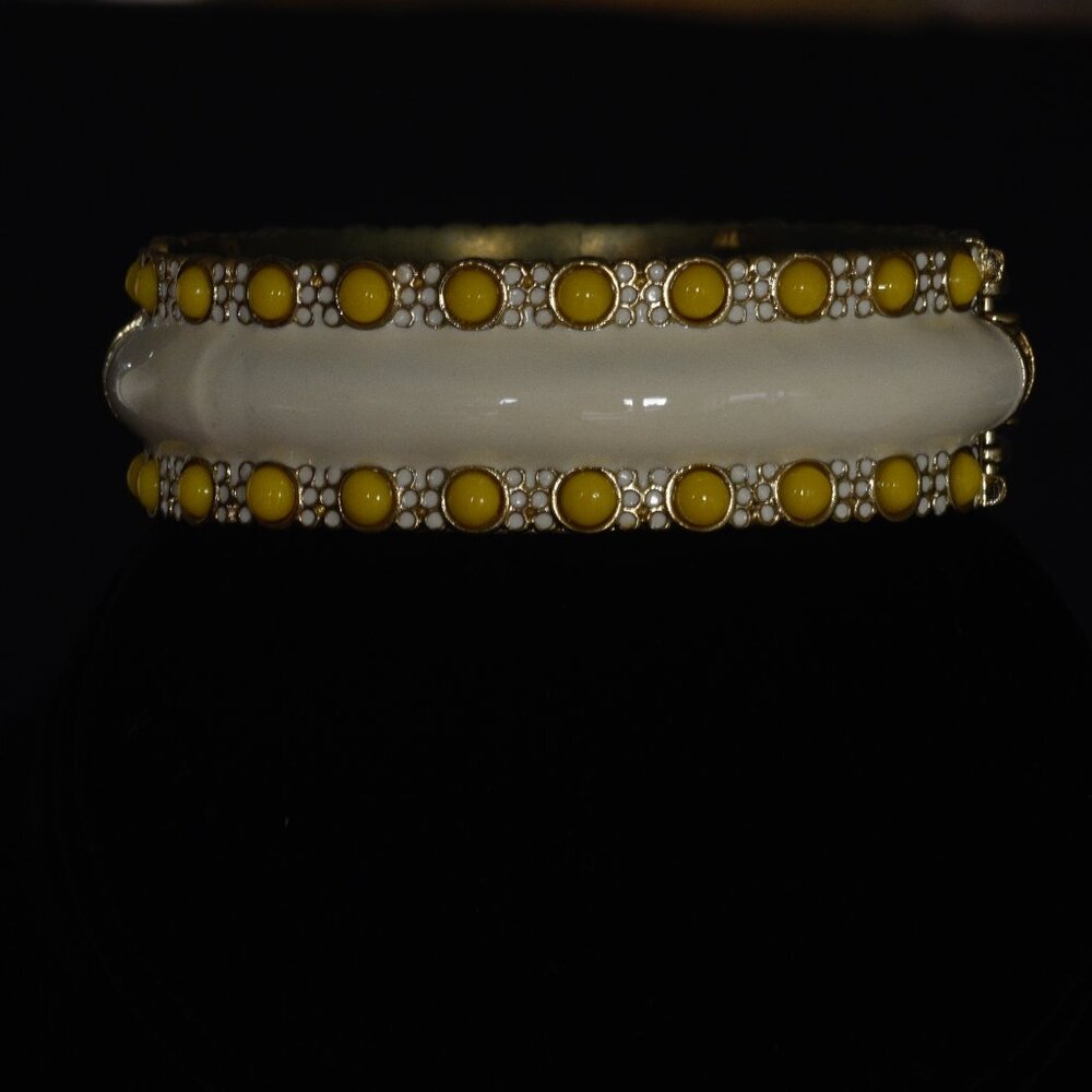 Banana Republic Vintage Enamel Hinged Bracelet - Signed